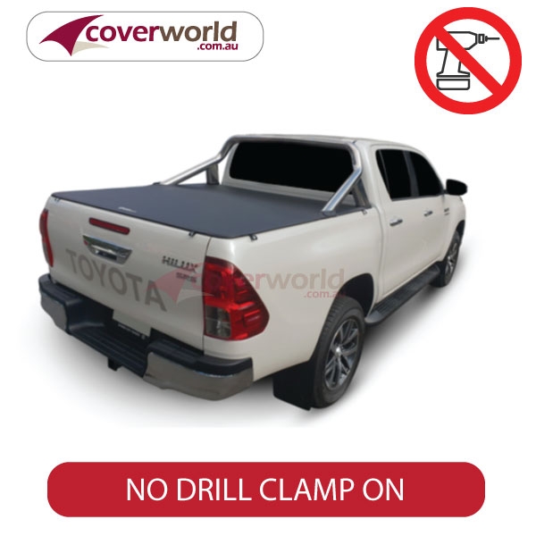Hilux A Deck Dual Cab  No Drill Clip On Tonneau Cover - with Genuine Sports Bar (Not Canyon)