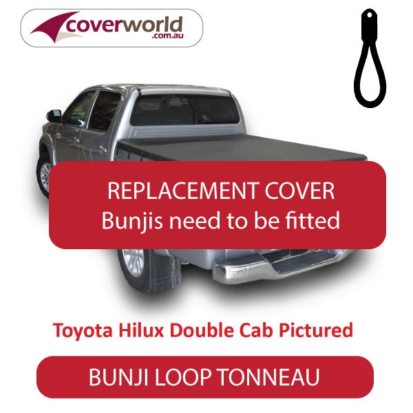 toyota hilux dual cab with sports bars -  soft tonneau cover - replacement bunji
