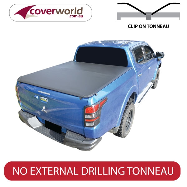 mitsubishi triton dual cab - soft tonneau cover - clip on