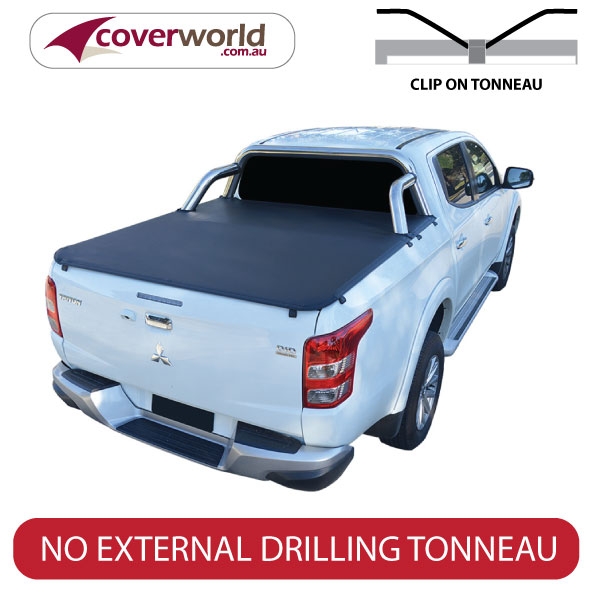 mitsubishi triton dual cab - soft tonneau cover - clip on