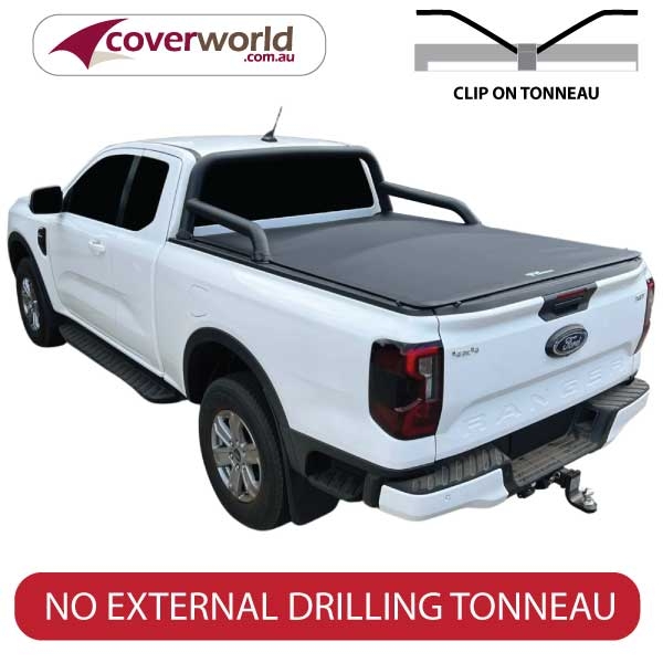 Ford Ranger Next Gen Super Cab - Soft Tonneau Cover for Genuine Sports Bars- Genuine No Drill Tonno Cover