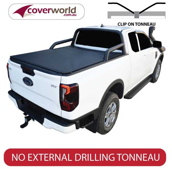 Ford Ranger Next Gen Super Cab - Soft Tonneau Cover for Genuine Sports Bars - Genuine No Drill Tonno Cover