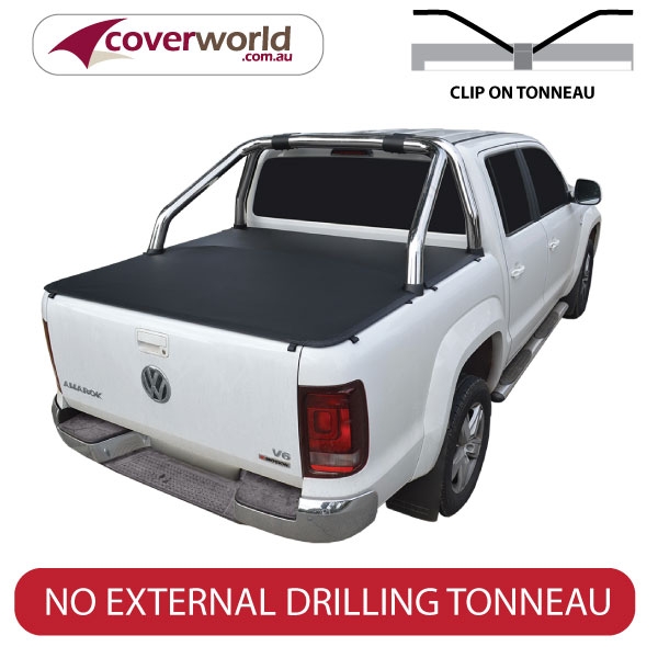 vw amarok - dual cab - soft tonneau cover - clip on