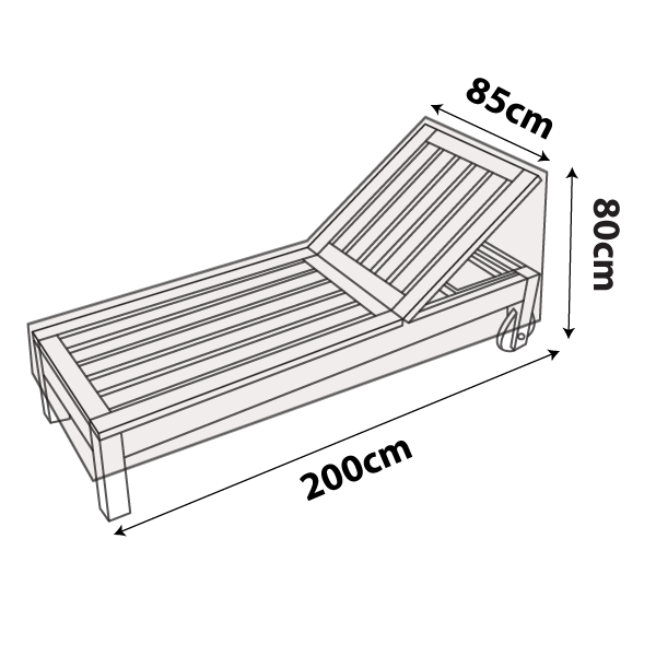 Premium Outdoor UV / Rain / Tree Droppings Protection Cover for Sun Lounger / Sunbed / Daybed / Pool Bed Cover in Upright postion - Buy online Coverworld Australia - 200cm Long