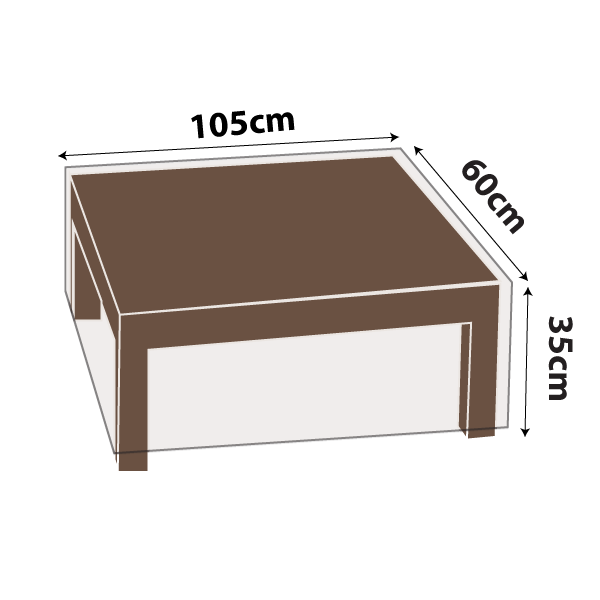 premium outdoor uv & rain storage furniture cover for small tables - rectangle ottoman 110cm - buy online coverworld australia