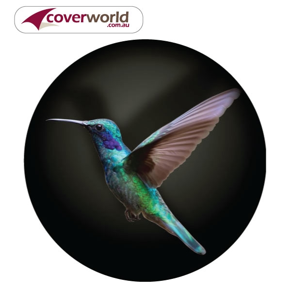printed spare tyre - wheel cover - hummingbird