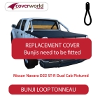 nissan navara d40 st-x dual cab -  soft tonneau cover - replacement bunji