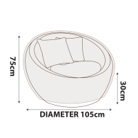 Round Outdoor Chair Cover - Small - 105cm Diameter