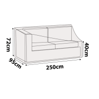 Outdoor L Shape Sofa Section Cover Length 250cm - No Left Armrest
