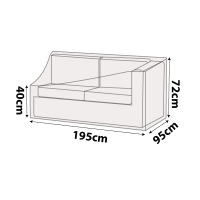 Outdoor L Shape Sofa Section Cover Length 195cm - No Right Armrest