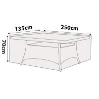 Outdoor Rectangle Table Cover - 250cm Length