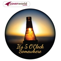 Printed Spare Tyre - Wheel Cover - Its 5 Oclock Somewhere with Beer Bottle